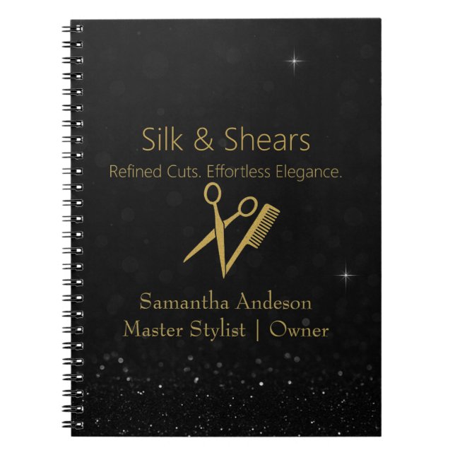 Luxury Hair Studio with Glitter -  Notebook (Front)