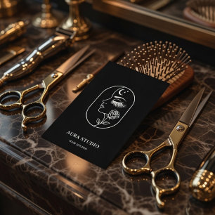 Luxury Hair Stylist Business Card with QR Code