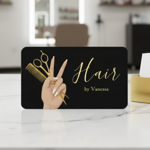 Luxury Hairstylist Hairdresser Stylish Hair Salon Business Card