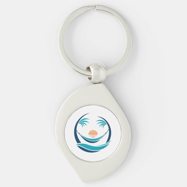 Luxury Hammock Sunset Logo Key Ring (Front)