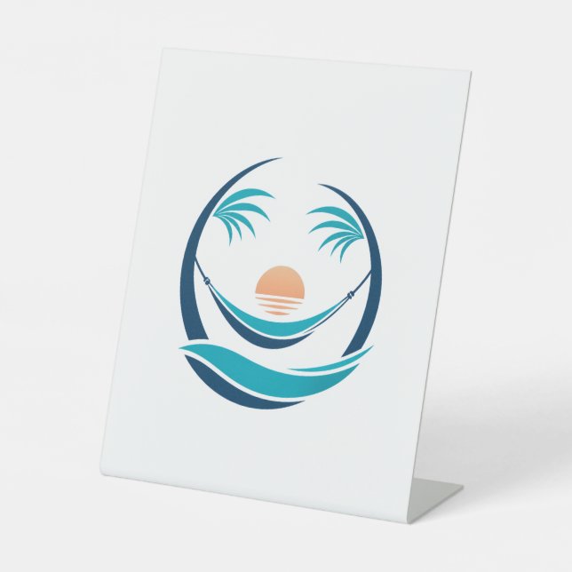 Luxury Hammock Sunset Logo Pedestal Sign (Front)