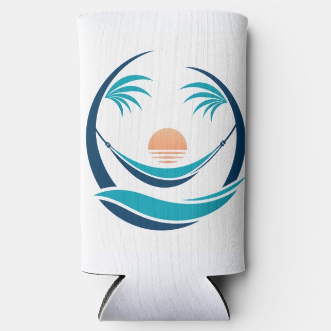 Luxury Hammock Sunset Logo Seltzer Can Cooler (Front)