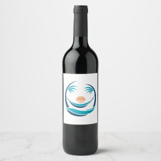 Luxury Hammock Sunset Logo Wine Label