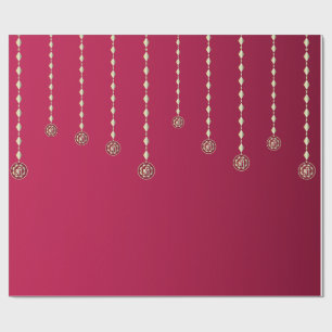 Luxury Hanging Diya Diwali Background Wrapping Paper