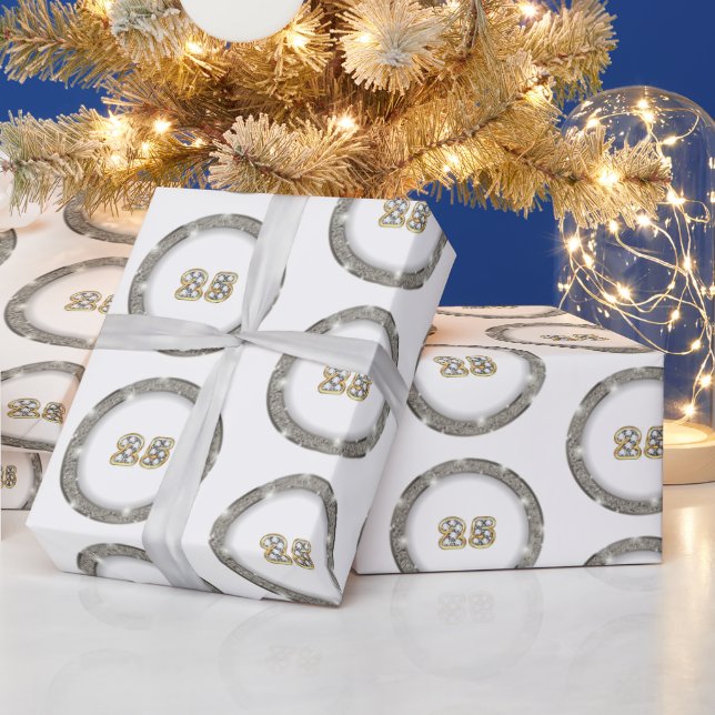 Luxury Happy Silver 25th Anniversary Wrapping Paper (Holidays)