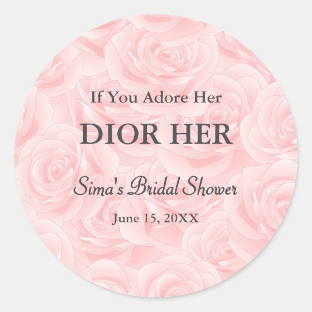 Luxury High End Perfume Theme Pink Party Favour Classic Round Sticker (Front)