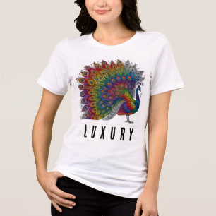 Luxury High Fashion Rainbow Peacock Shirt