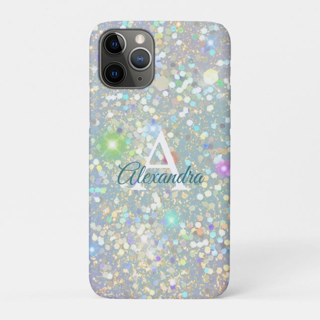 Luxury Holographic Bling Sparkle Glitter Custom Case-Mate iPhone Case (Back)