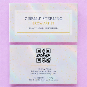 Luxury Holographic Brow Artist Modern  Business Card