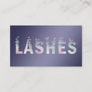 Luxury holographic butterflies lashes logo business card