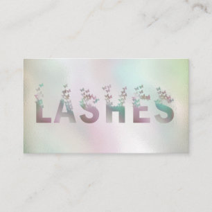 Luxury holographic butterflies lashes logo business card