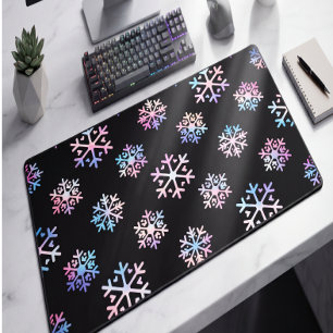 Luxury Holographic Snowflake Christmas Collection Desk Mat