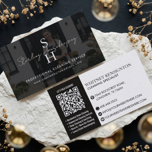 Luxury Home Cleaning Monogram Photo Card