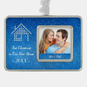 Luxury Home First Christmas in Our New Home 20XX Silver Plated Framed Ornament