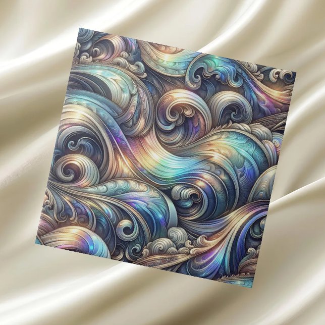 Luxury Home | Rainbow Coastal Ocean Waves Tile (Creator Uploaded)