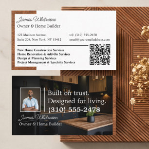 Luxury Home Renovation Home Builder Phot Qr Code Business Card