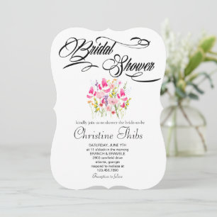 Luxury Hot Pink Floral Bridal Shower Invitation