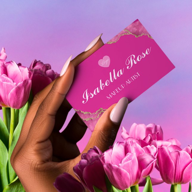 Luxury Hot Pink Marble Business Card (Creator Uploaded)