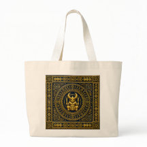 Luxury Igbo Ikenga Indigo & Gold Cultural Tote Bag