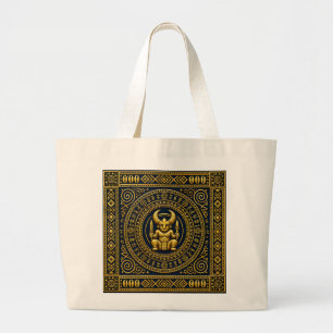 Luxury Igbo Ikenga Indigo & Gold Cultural Tote Bag