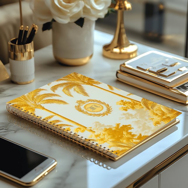 Luxury Imperial Gold Palm Tree Business Planner (Luxe Imperial Gold Palm Monogrammed Planner )