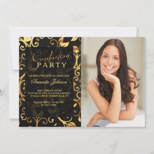 Luxury in Black Photo Invitation