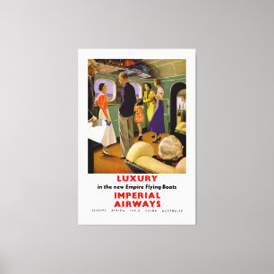 Luxury in the New Empire Flying Boats Canvas Print