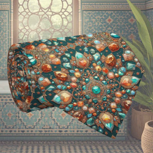 Luxury Indian Designer Rug   Faux Silk Neck Tie