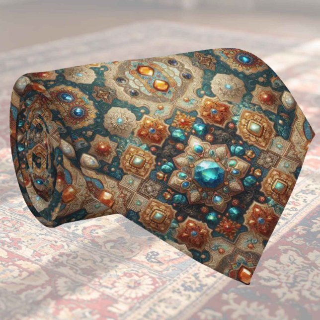 Luxury Indian Designer Rug | Faux Silk Neck Tie (Creator Uploaded)