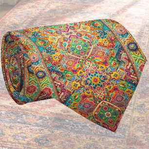 Luxury Indian Designer Rug Faux Silk Neck Tie