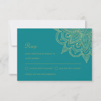 Luxury Indian Elegant Teal Gold Mehndi Wedding