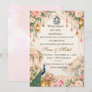 Luxury Indian Wedding Reception Invitation Templat