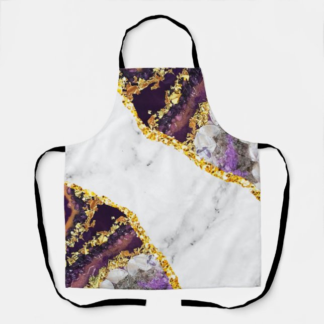 Luxury Interior Marble Stone Glitter Apron (Front)