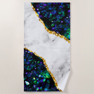 Luxury Interior Marble Stone Glitter  Beach Towel