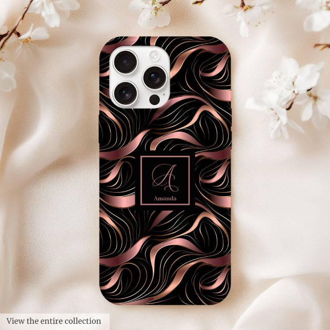 Luxury iPhone 14 Case Modern Rose Gold Metallic (Luxury iPhone 14 Case Modern Rose Gold Metallic)