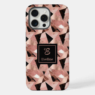 Luxury iPhone 14 Case Rose Gold Black Trendy