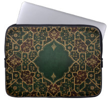 Luxury Islamic Arabesque Laptop Sleeve | Emerald &