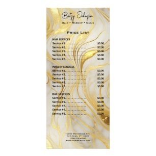 Luxury Ivory and Gold Marble Rack Card Price List