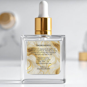 Luxury Ivory Marble & Gold Foil Ingredients Label