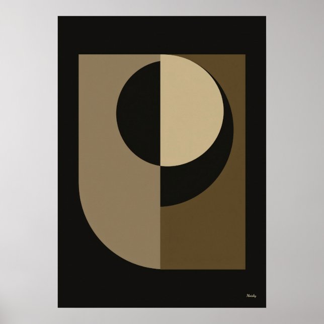 Luxury Japandi Eclipse Abstract Wall Art 14 (Front)
