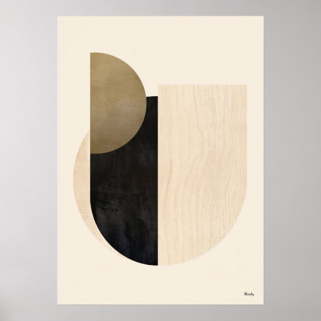 Luxury Japandi Organic Geometric Abstract Wall Art (Front)