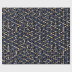 Luxury Japanese Asanoha Gold Wrapping Paper
