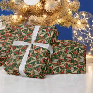 Luxury Japanese Christmas Geometric Wrapping Paper