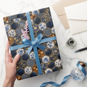 Luxury Japanese Kikkou Mosaic Wrapping Paper