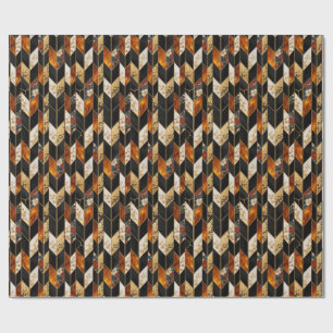 Luxury Japanese Yagasuri Amber Wrapping Paper