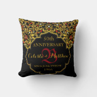 Luxury Jewelled Black Red Gold Wedding Anniversary