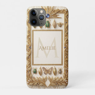 Luxury Jewelled Botanical Frame with Custom Name Case-Mate iPhone Case