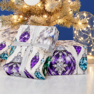Luxury Jewelled Glass Baubles Christmas Wrapping P Paper