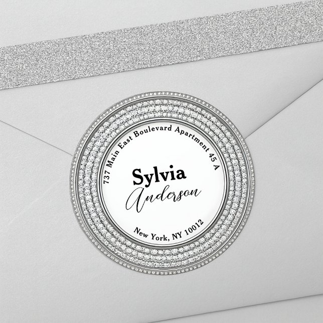 Luxury Jewelled Triple Halo Return Address Label (Creator Uploaded)