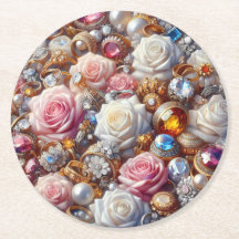 Luxury Jewellery & Rose Paper Coasters – More Shap